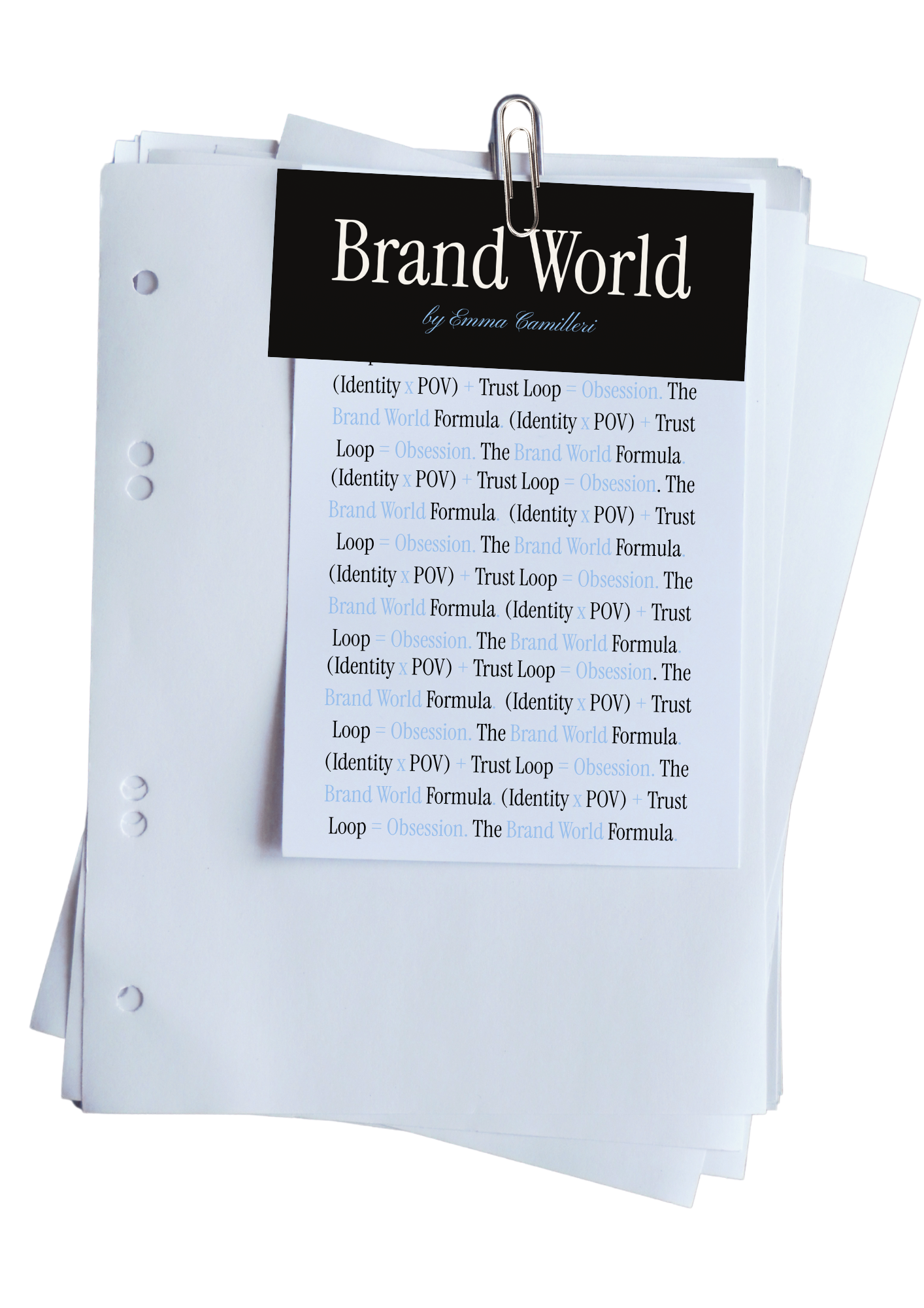 The Brand World Formula — (Identity × POV) + Trust Loop = Obsession